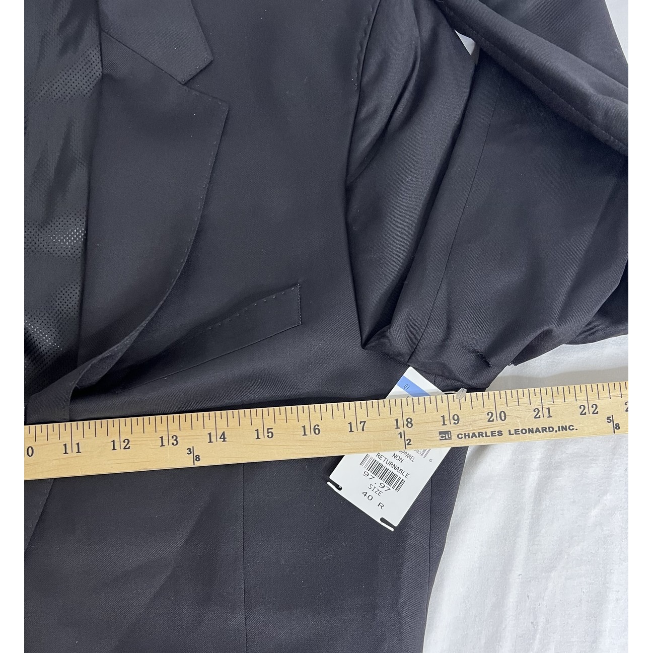 Hugo Boss Blazer Mens 40 Regular Black Guabello Super 120 Wool Sport Coat Jacket — image 6 of 8